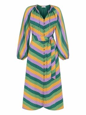 NWT! Nine Lives Bazaar 100% Cotton RIO MIDI DRESS | ACACIA. US Size 4/AUS Size 8